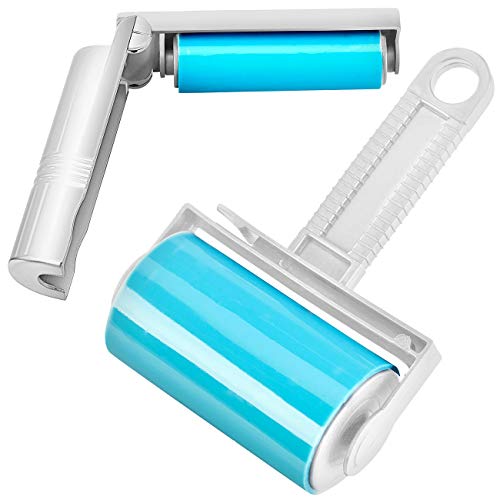 infactory Fusselrolle: 2er-Set Wiederverwendbare Fussel- und Tierhaarrollen in 2 Größen (Wiederverwendbare Fusselrolle, Flusenroller, Handschuhe) von infactory