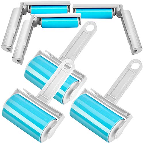 infactory Fusselrollen: 6er-Set Wiederverwendbare Fussel- und Tierhaarrollen in 2 Größen (Fusselrolle wiederverwendbar, Silikon Fusselrolle, abwaschbare) von infactory