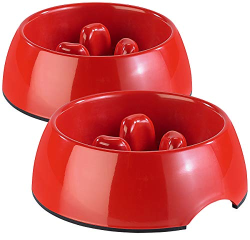 infactory Futternapf: 2er Pack Anti-Schling-Napf für Hunde und Katzen, 300 ml (Haustier Futter & Wasser-Napf, Tiernapf, Schüssel) von infactory