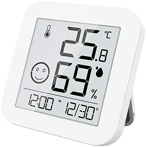 infactory Thermometer Digital: Digitales E-Ink Thermo- und Hygrometer mit extralanger Laufzeit (Digitale Thermometer Hygrometer, Wohnraum, Kühlschrank) von infactory