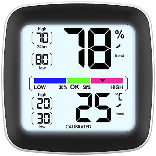 infactory Hygro Thermometer: Digitales Präzisions-Thermo-/Hygrometer mit LCD-Display, kalibrierbar (Raumthermometer mit Hygrometer, Elektronisches Thermo-Hygrometer, Kühlschrank) von infactory