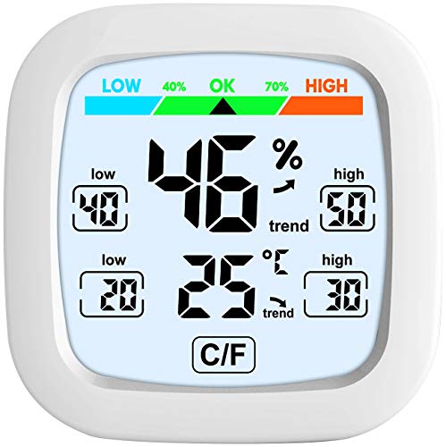 infactory Kfz Thermometer: Digitales Hygrometer und Thermometer mit Trendanzeige und Komfortindex (Thermometer Hygrometer innen, Thermometer Feuchtigkeitsmesser, Mitbringsel) von infactory