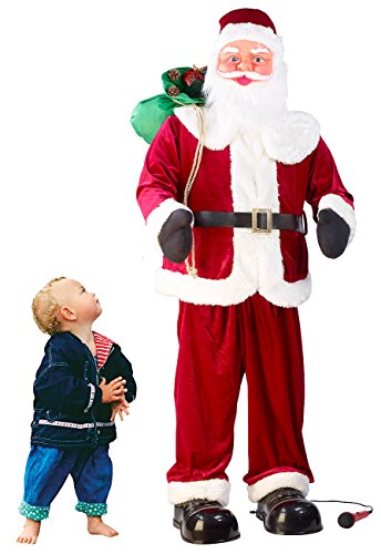 infactory Nikolaus: Singender und Tanzender XXL-Weihnachtsmann mit Karaoke, 160 cm (Weihnachtsmann mit Bewegungsmelder, Weihnachtsmann singt und Tanzt, Kinder Weihnachten) von infactory