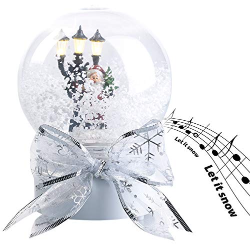 infactory Schneekugeln: Schneekugel mit singendem Weihnachtsmann, berührungsaktiv, LED-Laterne (Schneekugel mit Musik und Licht, Schneekugel Weihnachten mit Musik, elektrischem Schneegestöber) von infactory