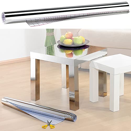 infactory Spiegelfolie: Deko-Folie mit Spiegel-Effekt, selbstklebend, opak, 150 x 40 cm (Spiegelfolie Möbel, selbstklebend, Schrank Bekleben) von infactory