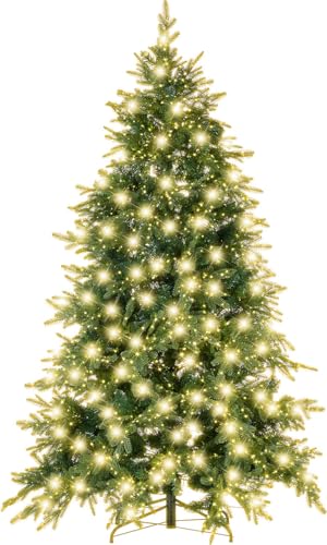 infactory Weihnachtsbaum mit Licht: Künstlicher Premium-Weihnachtsbaum mit 3000 LEDs, 8 Leuchtmodi, 210 cm (Weihnachtsbaum beleuchtet LED, Christbaum mit Beleuchtung, Weihnachtsbaumkerzen) von infactory