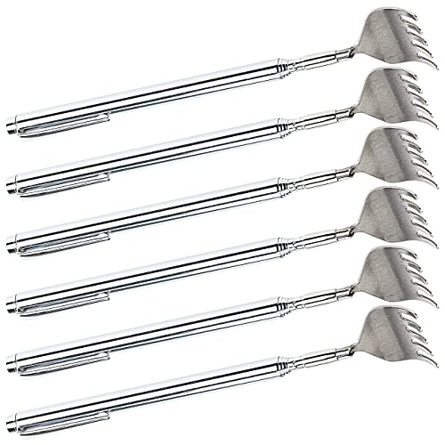 infactory Rueckenkratzer: 6er-Set Teleskop-Rückenkratzer mit Halte-Clip, 16,5-52 cm (ausziehbarer Rückenkratzer, Hand, Massagegerät) von infactory