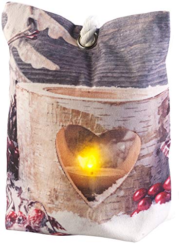 infactory Licht-Kissen: Türstopper-Kissen mit Teelicht-Motiv, LED, Batteriebetrieb, 20 x 14 cm (Türstopper-Klemmschutz-Türkissen, Türstopper Stoff, Zugluftstopper) von infactory