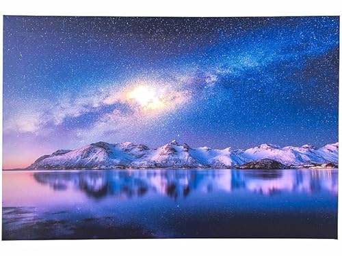 infactory Bild: Animiertes LED-Wandbild Sternschnuppe, 38 x 58 cm (LED Leinwandbild, Leinwand Weihnachten, Weihnachtsbeleuchtung) von infactory