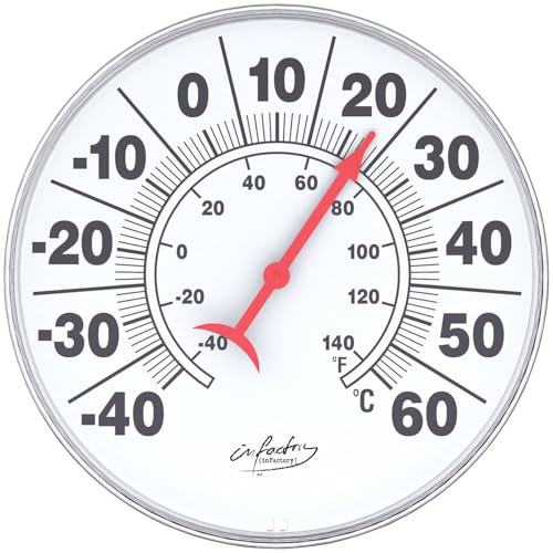 infactory Wandthermometer: Bimetall-Thermometer für innen und außen, Temperatur in C° und F° (Bimetallthermometer, Wandthermometer außen) von infactory