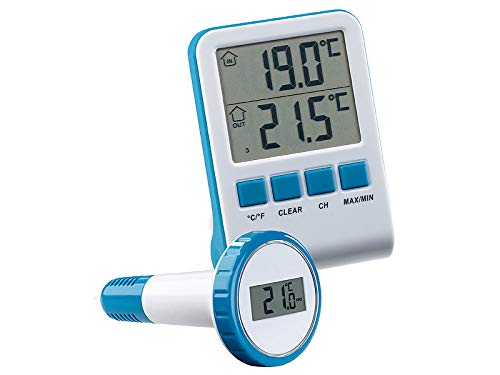 infactory Wasserthermometer: Digitales Teich- und Poolthermometer mit LCD-Funk-Empfänger, IPX8 (Pool Funkthermometer, Wasser Thermometer Funk, Wassertemperatur) von infactory