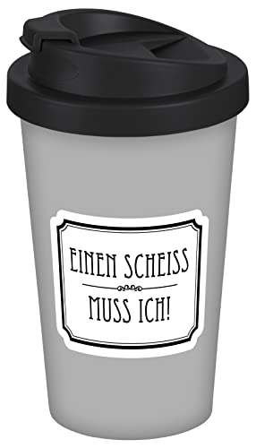 infinite by GEDA LABELS (INFKH) Coffee to go Becher Einen Scheiss muss ich 400ml, Grau von infinite by GEDA LABELS (INFKH)
