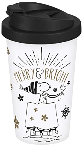 Coffee to go Becher Peanuts Merry & Bright weiß von infinite by GEDA LABELS (INFKH)