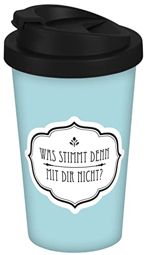 infinite by GEDA LABELS (INFKH) Coffee to go Becher Was stimmt mit dir nicht 400ml, Hellblau von infinite by GEDA LABELS (INFKH)