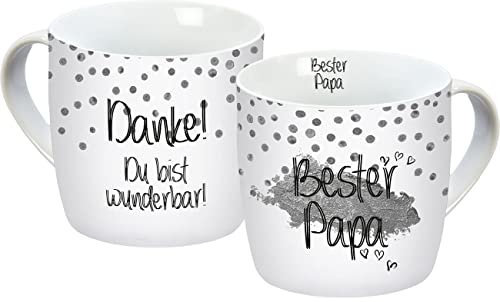 Tasse Bester Papa silber 300ml, Bunt von infinite by GEDA LABELS (INFKH)