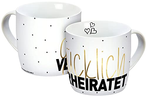 Tasse Glücklich verheiratet 300ml Echtgold von infinite by GEDA LABELS (INFKH)