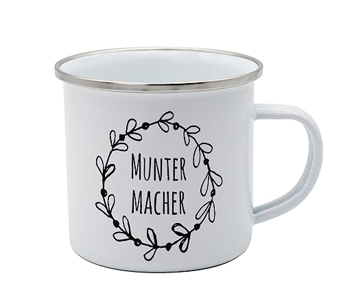 Tasse Muntermacher Emaille 350ml, Weiß von infinite by GEDA LABELS (INFKH)