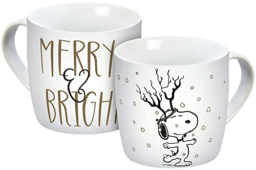 Tasse Peanuts Merry & Bright weiß 300ml von infinite by GEDA LABELS (INFKH)