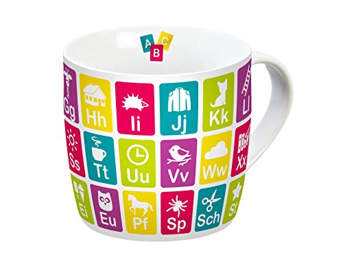 infinite by GEDA LABELS (INFKH) 12441 Anlauttabelle komplett Tasse, Porzellantasse, Kaffeetasse, Kindertasse, Mehrfarbig von infinite by GEDA LABELS (INFKH)