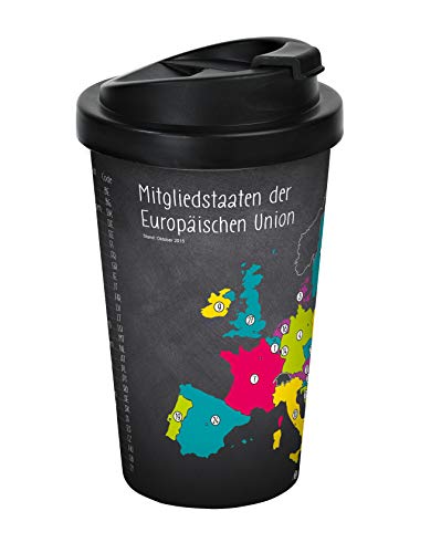 infinite by GEDA LABELS (INFKH) 12444 Schule Europa Mitgliedsstaaten der EU Coffee to go Becher, Thermosbecher, Mehrwegbecher, PP, Mehrfarbig von infinite by GEDA LABELS (INFKH)