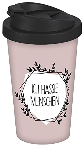 infinite by GEDA LABELS (INFKH) Coffee to go Becher Ich hasse Menschen 400ml, Rosa von infinite by GEDA LABELS (INFKH)