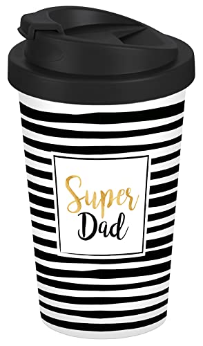 infinite by GEDA LABELS (INFKH) Coffee to go Becher Super Dad Streifen 400ml, Bunt von infinite by GEDA LABELS (INFKH)