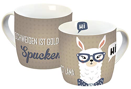 infinite by GEDA LABELS (INFKH) Tasse Lama Spucken beige Mehrfarbig, 300 Ml, 1 Stück (1er Pack) von Gedalabels