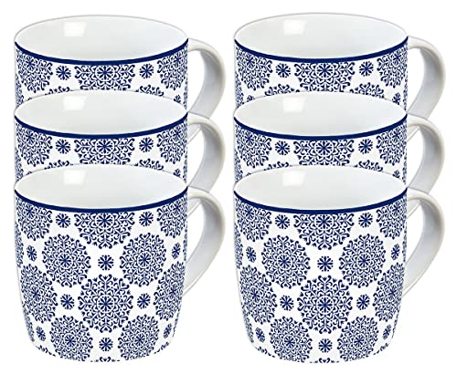 6er Set Tasse Classic Blue Pattern 300ml von infinite by GEDA LABELS