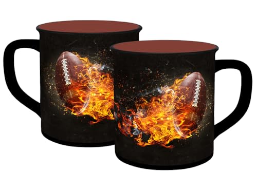 Tasse American Football Fireball Emaille-Optik 400ml von infinite by GEDA LABELS
