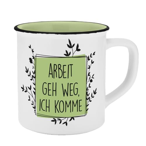 Tasse Arbeit geh weg Emaille-Optik 400ml von infinite by GEDA LABELS