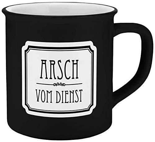 Tasse Arsch vom Dienst Emaille-Optik 400ml von infinite by GEDA LABELS