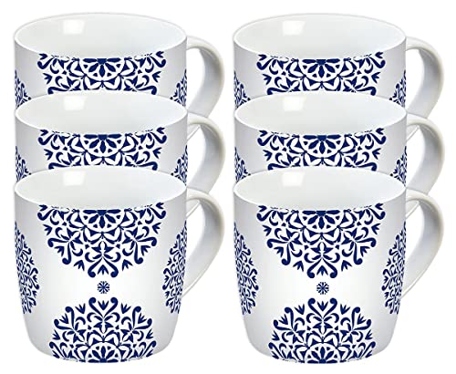 Tasse Classic Blue Ornament 300ml, 6er Set von infinite by GEDA LABELS