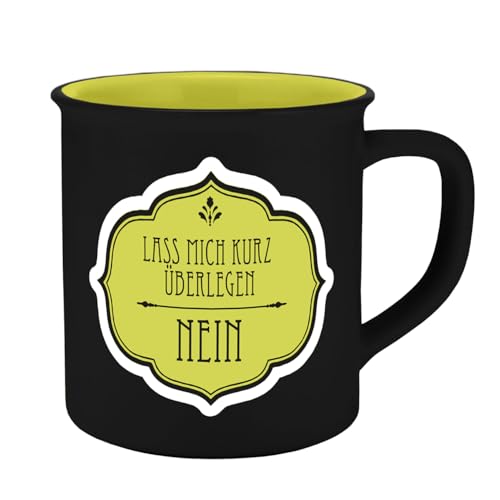 Tasse Lass mich überlegen Emaille-Optik 400ml von infinite by GEDA LABELS