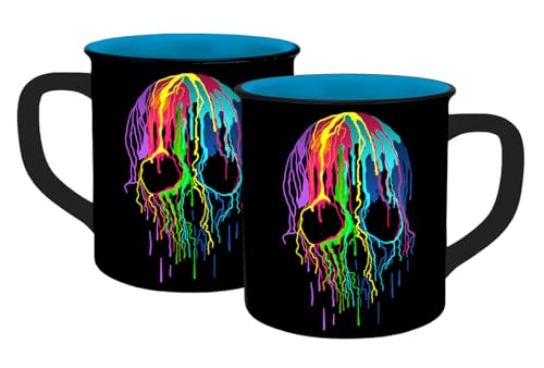 Tasse Skull Neon Emaille-Optik 400ml von infinite by GEDA LABELS
