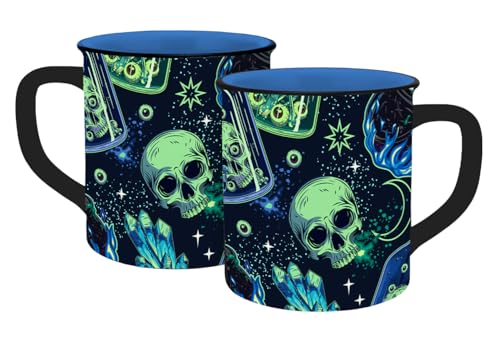 Tasse Skull Witchcraft Emaille-Optik 400ml von infinite by GEDA LABELS