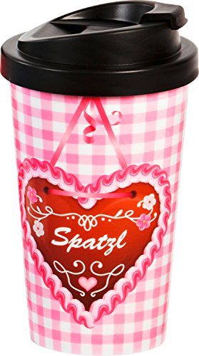 infinite by GEDA LABELS Coffee to go Spatzl Becher, Kunststoff, Rosa/Weiß, 9 x 9 x 17 cm von infinite by GEDA LABELS