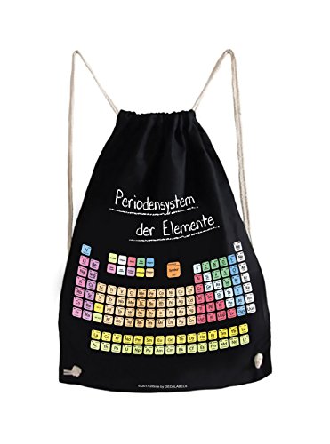 infinite by GEDA LABELS Periodensystem Turnbeutel, Polyester, Schwarz, 42 x 33 x 0,5 cm von infinite by GEDA LABELS