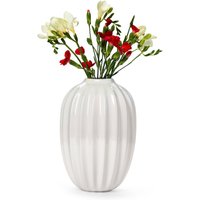 In Flore Bella Handgemachte Steingut Keramik Vase, 24 cm Hoch, Weiß Glänzende Glasur von inflorehome