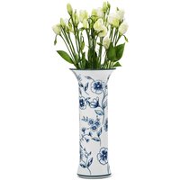 In Flore Lisa Handbemalte Porzellan Vase, Weiß-Blau von inflorehome