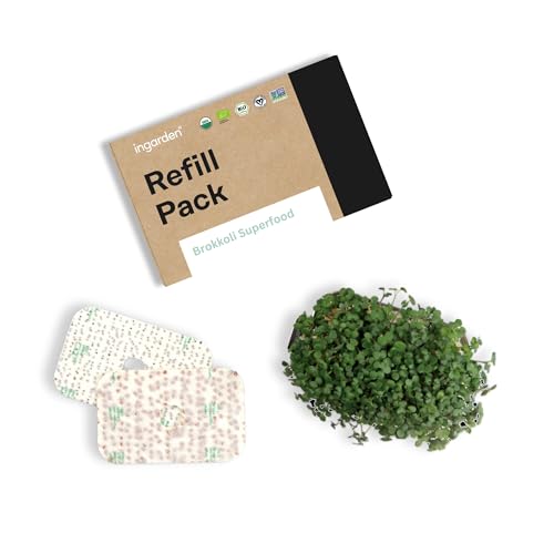 ingarden Microgreen Superfood Brokkoli Keimsaat Pads - Nährstoffreicher Schönheits-Booster | Bio-zertifiziert | In nur 1 Woche vollständig gewachsen | 1 Monat Saatgutvorrat | 6 Saatpads von ingarden