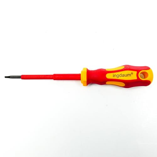 INGDAUM® VDE Torx Schraubendreher für Torx-Schrauben T8, T9, T10, T15, T20 oder T25, isoliert gegen 1000 V, für den professionellen Elektriker, Mechatroniker und Kältetechniker (T8) von ingdaum