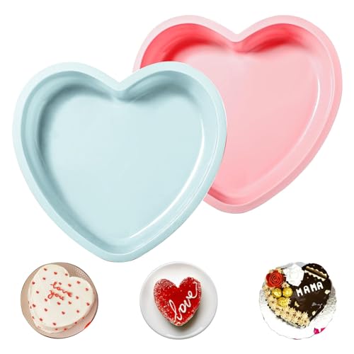 INHEMING 2 Stück Kuchenform Herz Silikon, 8 Zoll Herz Backform Silikon Herzform,Herz Kuchen Backform für Käsekuchen, DIY-Kuchen, Brot, Obstkuchen INHEMING 2 Stück Kuchenform Herz Silikon, 8 Zoll Herz Backform Silikon Herzform,Herz Kuchen Backform für Käsekuchen, DIY-Kuchen, Brot, Obstkuchen von inheming