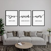 3Er Set Poster Das Sind Wir Familie Liebe Zuhause Handmade Wohnzimmer Flur Wanddeko Bild Leinwand Minimalistisch Minimal Schwarz Weiß von inkbuddies