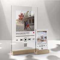 Personalisiertes Musikbild Auf Acrylglas - Musikcover Geschenk Muttertag Geburtstag Jahrestag Beste Freundin Freund Freunde + Holzständer von inkbuddies