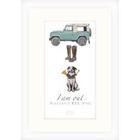 Kühlschrank-Karte „I Am Out Walking The Dog" Dina5 Kunstdruck Aquarell Dog Agility Outdoor M. Text Announcement Landrover von inkengaebel