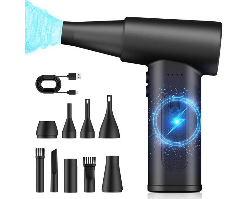 inkint Akku-Gebläse Turbo-Staubgebläse mit USB Schnellladung mit 5000mah Air Duster, 130000RPM, Stufenlose Geschwindigkeitsregulierung, LED-Licht von inkint