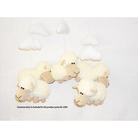 Baby Mobile Schäfchen Krippe Hängenden Kinderzimmer Mobile Häkeln Wolken Shower Geschenk von innakozachuk