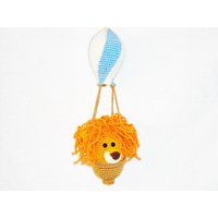 Gehäkelte Löwe Personalisierte Mobile Geschenk Häkeln Amigurumi Krippe Kinderzimmer Dekor Dusche Heißluftballon Mobile Hängendes Baby von innakozachuk