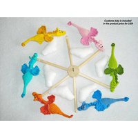 Gehäkeltes Drachen Mobile Für Baby Pink Und Himmelblau Gehäkelte Als Dekoration Mit Zollgebühr Ist Im Preis Prod von innakozachuk