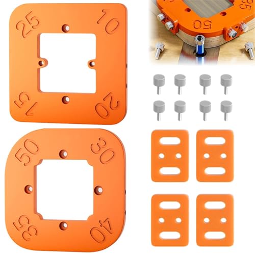 innislink 2 Stück Eckradius Frässchablone, R10-R25/R30-R50 Frässchablonen Ecken,4 in 1 Radius Schnellvorrichtung für Holzbearbeitung,für runde Ecken für die Holzbearbeitung Universelles Werkzeug DIY von innislink